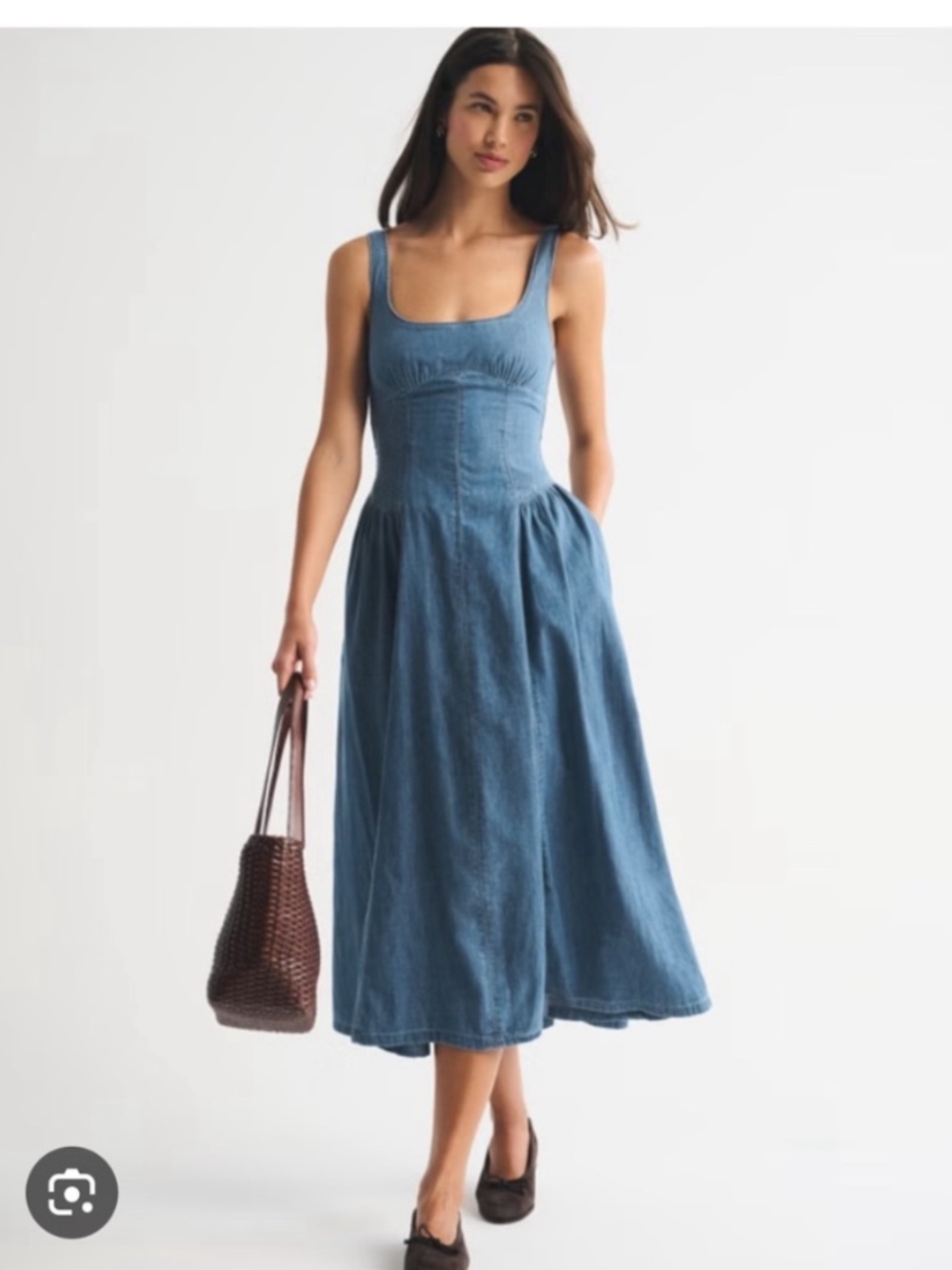 Abercrombie & fitch bra free Dylan midi chambray dress - Picture 2 of 6